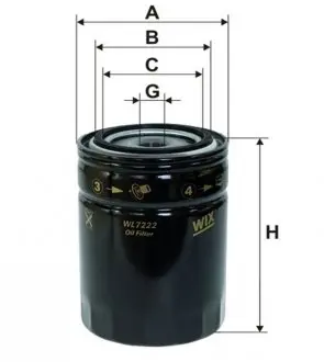 WL7222 Фильтр масляный WL7222/OP588/1 (пр-во WIX-Filtron UA) WIX FILTERS подбор по vin на Brocar