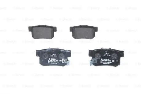 0986461006 Колодки тормозные (задние) Honda Accord /Civic/CR-V 90- (Akebono) BOSCH підбір по vin на Brocar