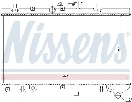 66665 Радиатор охлаждения KIA RIO I (00-) (пр-во Nissens) NISSENS подбор по vin на Brocar