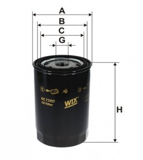 WL7260 Фильтр масляный двигателя WL7260 (пр-во WIX-Filtron) WIX FILTERS подбор по vin на Brocar