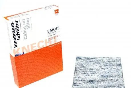 LAK63 Фільтр салону VW Golf IV/Skoda Octavia/Audi A3 1.0-3.2 92-10 MAHLE / KNECHT підбір по vin на Brocar