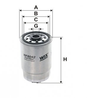 WF8042 Фільтр паливний WIX FILTERS підбір по vin на Brocar