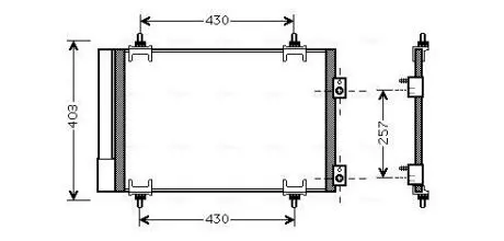 CNA5231D Конденсор кондиционера C4/C4 PICASSO/P307 04- (AVA) AVA COOLING підбір по vin на Brocar