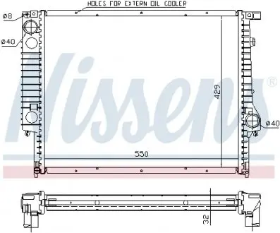 60759A Радиатор охлаждения BMW 3 E36 (90-) (пр-во Nissens) NISSENS подбор по vin на Brocar
