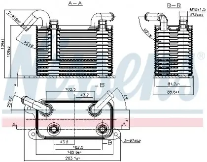 90722 Радиатор масляный VW T5 03- 2,5TDi (пр-во Nissens) NISSENS подбор по vin на Brocar