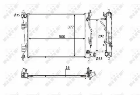 58556 Радиатор охлаждения Hyundai Accent/Solaris 1.4/1.6 10- NRF подбор по vin на Brocar
