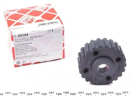 25194 Шестерня колінвалу Audi 100/A6/ VW Passat 1.6-2.0 -97 (z=22) FEBI BILSTEIN підбір по vin на Brocar