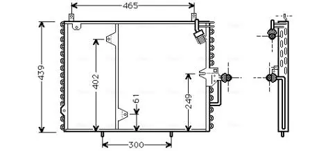 MS5160 Конденсор кондиціонера MB E-CLASS W124 92-97 (AVA) AVA COOLING підбір по vin на Brocar
