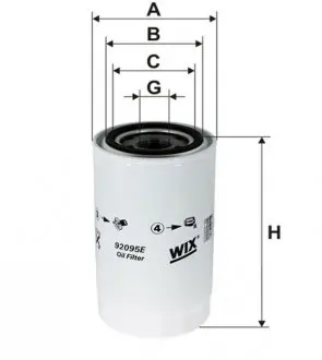 92095E Фильтр масляный 92095E/OP626/6 (пр-во WIX-Filtron) WIX FILTERS подбор по vin на Brocar