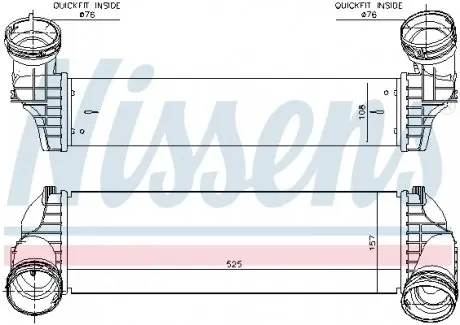 96364 Радіатор наддуву NISSENS підбір по vin на Brocar