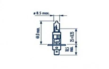 48320B1 Лампа накаливания H1 12V 55W P14,5s (пр-во Narva) NARVA підбір по vin на Brocar
