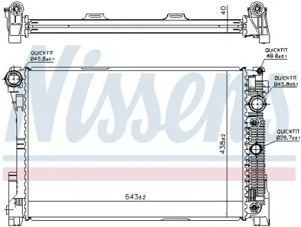 67162 Радіатор охолоджування NISSENS підбір по vin на Brocar