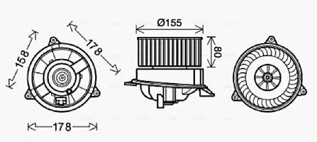 FD8495 Вентилятор салону FORD FOCUS I (98 -) (пр-во AVA) AVA COOLING підбір по vin на Brocar