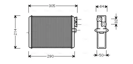 VOA6110 Радиатор отопителя HEATER S60/XC70/V70/S80 (Ava) AVA COOLING подбор по vin на Brocar