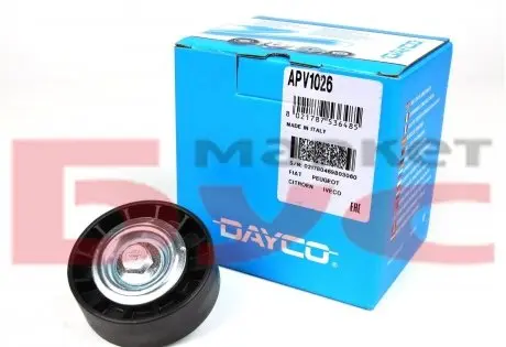 APV1026 Ролик генератора Citroen Jumper/Fiat Ducato/Peugeot Boxer 2.3D-3.0D 94- (паразитный) (69.7х24.7) DAYCO подбор по vin на Brocar