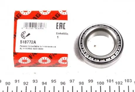 518772A Підшипник маточини (задньої) Toyota Corolla (29x50/29x14.73) FAG підбір по vin на Brocar