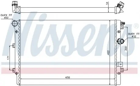 65015 Радиатор охлаждения SEAT; VW (пр-во Nissens) NISSENS подбор по vin на Brocar