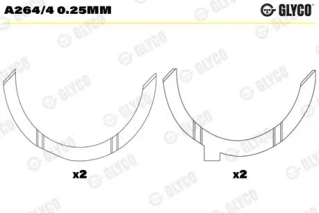 A2644025MM Півкільця RVI MIDR 06.35.40 (пр-во Glyco) GLYCO підбір по vin на Brocar