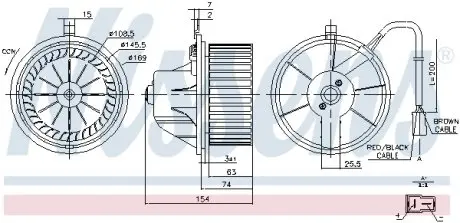 87068 Вентилятор салона AUDI, VW (пр-во Nissens) NISSENS подбор по vin на Brocar