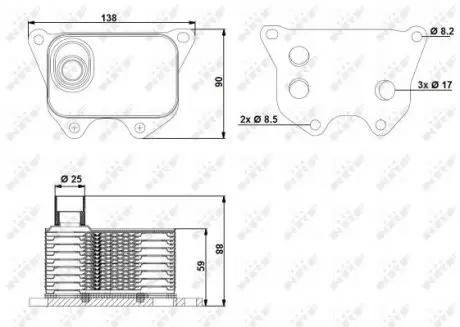 31173 Радиатор масляный VW T5/T6 2.0 TSI 11- (теплообменник) NRF подбор по vin на Brocar