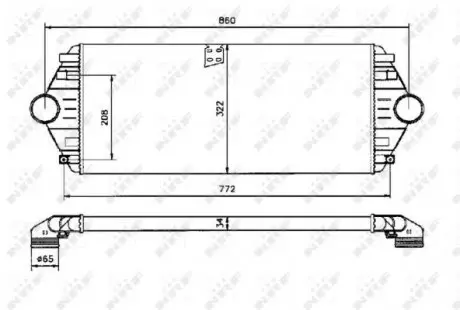 30803 Радіатор інтеркулера Cirtoen Jumpy/Fiat Scudo 1.9/2.0 HDI 96-06 NRF підбір по vin на Brocar