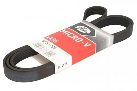 6PK1980 Ремінь генератора MB OM601/602 (+PS) GATES підбір по vin на Brocar