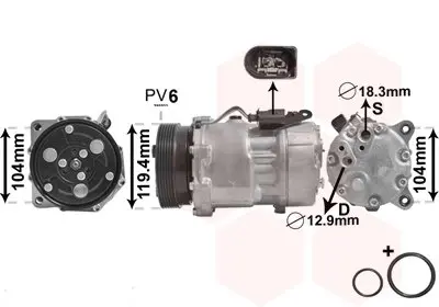 1800K321 Компресор кондиціонера VW (Van Wezel) VAN WEZEL підбір по vin на Brocar
