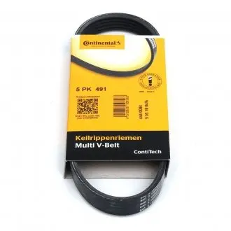 5PK491 Ремінь генератора VW Golf V/Passat/Touran 1.4TSI 05-/Skoda Fabia 1.4 TSI RS 10-14/Seat Ibiza 09-15 CONTITECH підбір по vin на Brocar