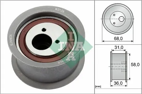 532032910 Ролик ГРМ Audi A6/A8 3.7/4.2 94-05/VW Touareg 4.2 02-06 (паразитний) (58х36) INA підбір по vin на Brocar