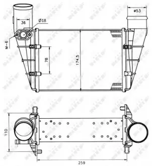 30127A Радиатор интеркулера Audi A4/A6/VW Passat 1.8/1.9TDI 95-05 NRF підбір по vin на Brocar