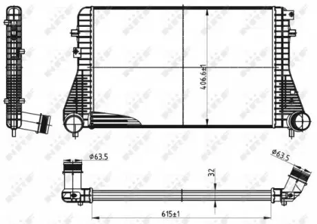 30316 Радиатор интеркулера VW Caddy III/IV 1.6-2.0 TDI 10- NRF подбор по vin на Brocar