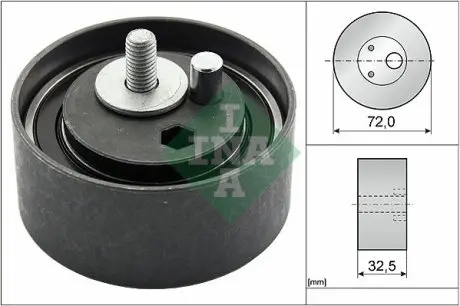 531047720 Ролик ГРМ Audi A4/A6/A8/VW Passat 2.4-2.8 95-05 (натяжний) (72х32.5) INA підбір по vin на Brocar