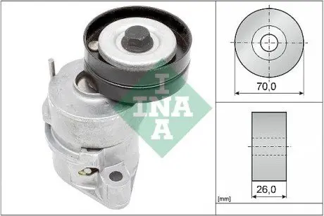 534010230 Натяжник ременя генератора Opel Astra F/Combo/Corsa B/Vectra A 1.2/1.4/1.6 88-05 INA підбір по vin на Brocar