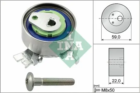531051830 Ролик ГРМ Opel Corsa A/B 1.5D 87- (натяжной) (59х22) INA подбор по vin на Brocar