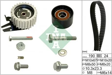530062410 Комплект ГРМ Opel Astra/Fiat Grande Punto 1.9CDTI 04- INA подбор по vin на Brocar