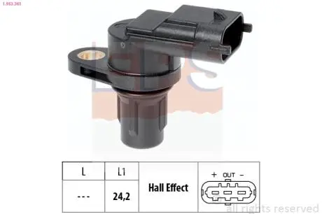 1953361 Датчик положення р/вала Fiat Ducato Ford C-Max, Fiesta VI, Focus, Mondeo IV Hyundai Santa Fe II Kia Ceed Opel Astra H, Corsa C, D, Zafira B 1.1-3.0D 09.00- EPS підбір по vin на Brocar