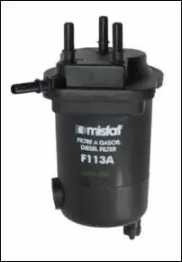 F113A Фільтр паливний (з отвором під датчик) 1.5dCi Nissan Almera 03-, Kubistar 03-, Micra 03-10, Note 06- /Renault Clio 01-, Kangoo 01- MISFAT підбір по vin на Brocar