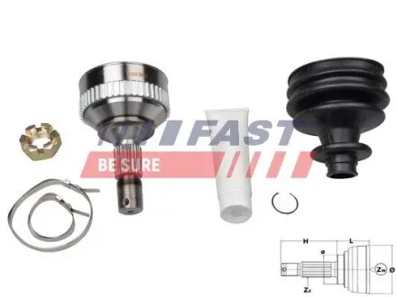 FT25088K ШРКШ зовн. 25z/34z/58,5mm ABS:48 Citroen Berlingo, C3 Picasso, C4 II, DS4, Xsara Picasso Peugeot 207, 3008, 308, 1.4-2.0D 12.99- FAST подбор по vin на Brocar