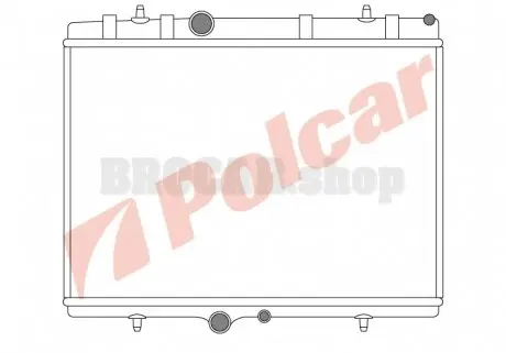 5710084 Радіатор охолодження CITROEN C4, C4 I, C5 II, C5 III, XSARA PEUGEOT 307, 307 CC, 307 SW, 407, 407 SW 2.0/2.0D 08.00- POLCAR підбір по vin на Brocar
