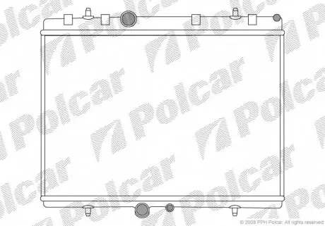 571008A4 Радіатор охолодження CITROEN C4, C4 I, C5 II, C5 III, XSARA PEUGEOT 307, 307 CC, 307 SW, 407, 407 SW 2.0/2.0D 08.00- POLCAR підбір по vin на Brocar