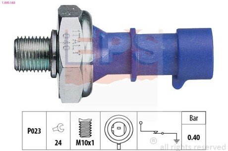 1800183 Датчик давл.масло 0,4bar Astra H,Corsa C,Vectra C EPS підбір по vin на Brocar