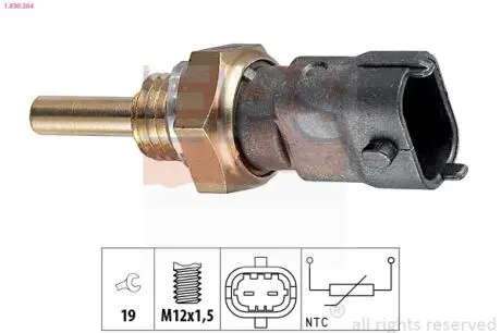 1830264 Датчик температури води Opel Astra G/H 1.6-2.0 00-/Combo 1.6-2.0CDTI 12-/Vectra B 1.8 96-03/Vectra C 1.8 02- EPS підбір по vin на Brocar