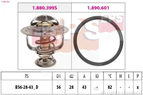 1880404 Термостат 82C Lexus GS/LS 4.0 RX 3.0 97- Mitsubishi Galant/Grandis/OutlanderToyota Avensis/Corolla/Camry 00- EPS підбір по vin на Brocar