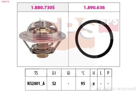 1880730 Термостат Nissan Juke/Tiida/Qashqai/X-Trail/Renault Fluence/Koleos/Laguna III/Megane III 1.6/1.8/2.0 2003- EPS підбір по vin на Brocar