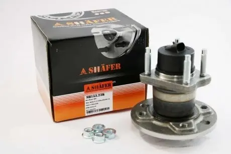 SH15323K Ступиця (підшипник) зад. +монтажний к-кт Opel Astra F, G, Combo C, Vectra A, B, Lanos 1.6 (+ABS) (4 болта) SHAFER підбір по vin на Brocar