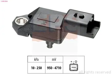 1993034 Датчик тиску повітря Citroen Berlingo, C3, C4, C5, Xsara/Picasso Peugeot 207-607 1.4 16V HDi-2.0 HDi 00- EPS підбір по vin на Brocar