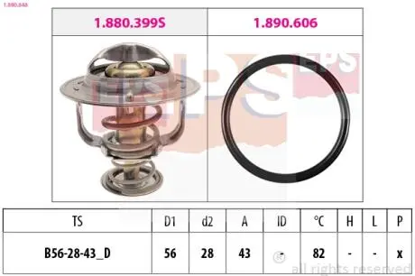 1880848 Термостат Lexus GS/LS 4.0 RX 3.0 97- Mitsubishi Galant/Grandis/OutlanderToyota Avensis/Corolla/Camry 00- EPS підбір по vin на Brocar