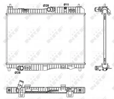 53044 Радиатор охлаждения FORD B-MAX, ECOSPORT, FIESTA VI, TOURNEO COURIER, TRANSIT COURIER 1.4D-1.6D 06.08- NRF подбор по vin на Brocar