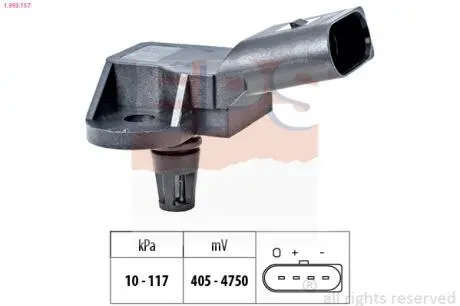 1993157 Датчик давления Audi A/2/3/4/5/6/7/8/Q5/Q7,Porsche Cayenne,Seat,Skoda,Caddy III,Golf V,VI,T5,Passat,Touran,Touareg 1.0/3.6-3 EPS подбор по vin на Brocar