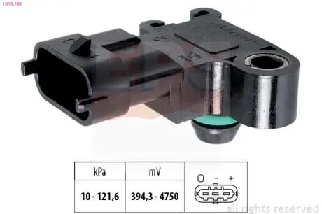 1993195 Датчик тиску повітря в впускному коллекторі Opel Astra/Corsa/Insignia Chevrolet Aveo/Cruze/Captiva EPS підбір по vin на Brocar